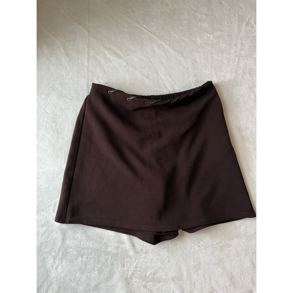 Amy Byer Brown Stretch Skorts Skirt Shorts Women's Size‎ 16 XL Preppy Summer